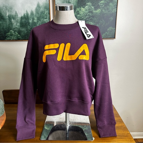Fila Crew Neck Burgundy VIP Sweatshirt Large - Picture 1 of 6